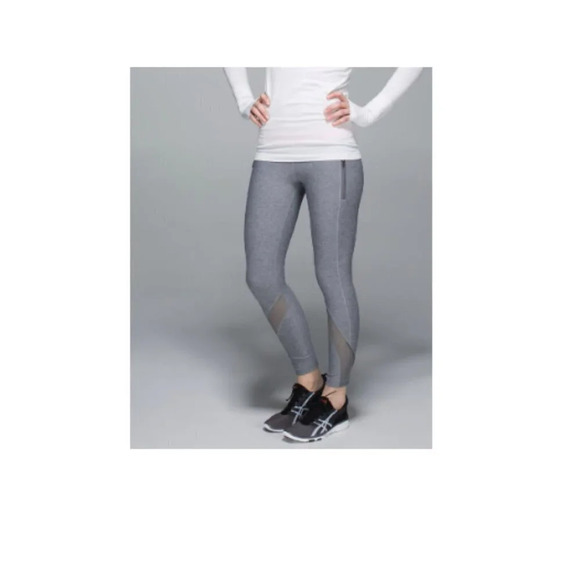 Lululemon Inspire Tight II (Mesh)- In  Grey/ Butter Pink - Picture 1 of 14